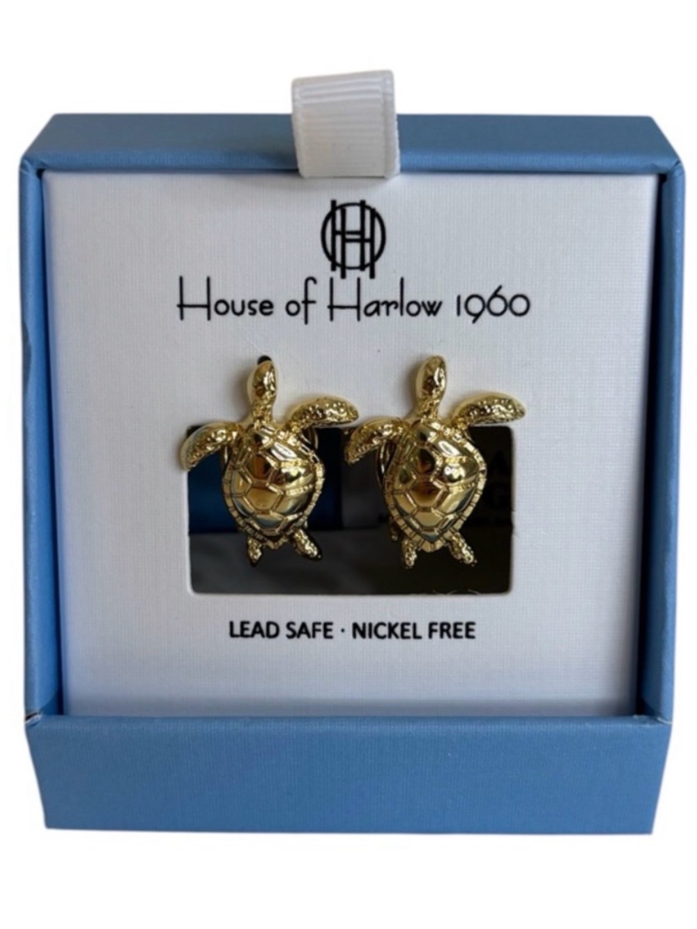 NWT ⚜️🐢⚜️ House of Harlow 1960 Polished Gold Tone Sea Turtle Stud
Earrings